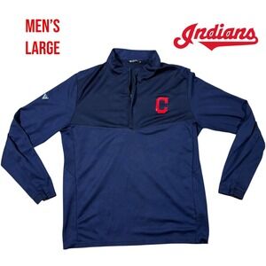 Cleveland Indians Levelwear Quarter Zip Pullover Men's‎ Large Navy Camo MLB Logo